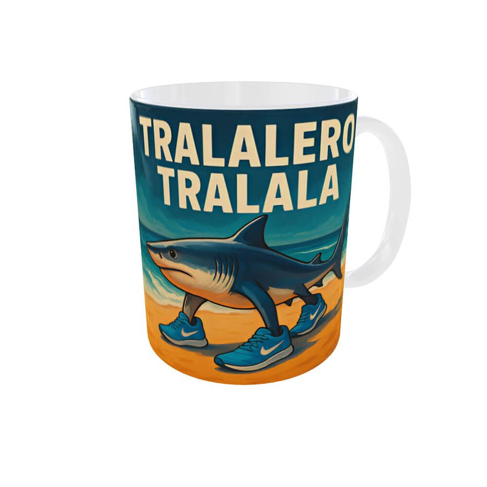 Taza Tibur&oacute;n Caminando Tralalero Tralala Dise&ntilde;o &Uacute;nico 325 Ml image number 4.0