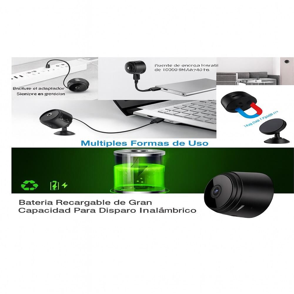 Mini Camara Espia Audio Video Detecta Movimiento Color Negro image number 5.0