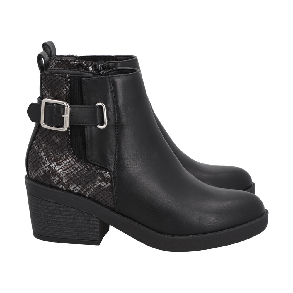 Botin Casual Mujer Negro Taco Medio Harper Police image number 2.0