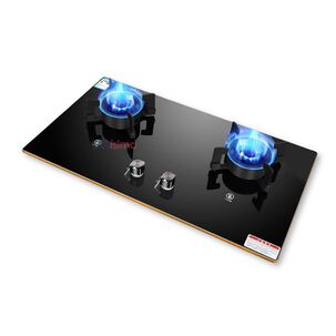 Cocina Flip Top Encimera A Gas 2 Platos Placa Vidrio Templado Boko