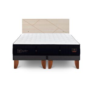 Cama Europea Cic Linea Premium / 2 Plazas / Base Dividida + Respaldo