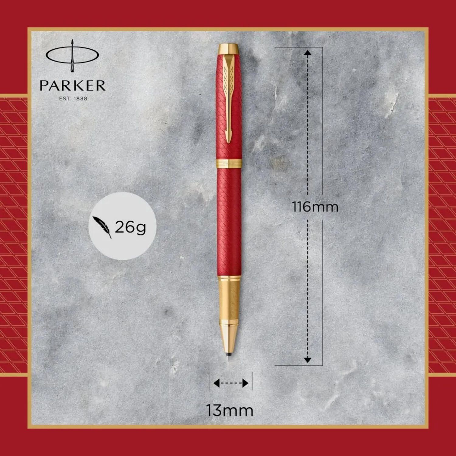 Bol&iacute;grafo Rollerball Parker Im Premium Rojo Tinta Negra image number 4.0