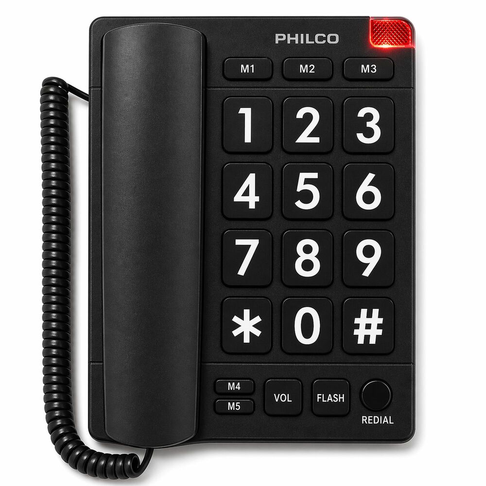 Telefono De Red Fija Adulto Mayor Con N&uacute;meros Grandes 170bk image number 0.0