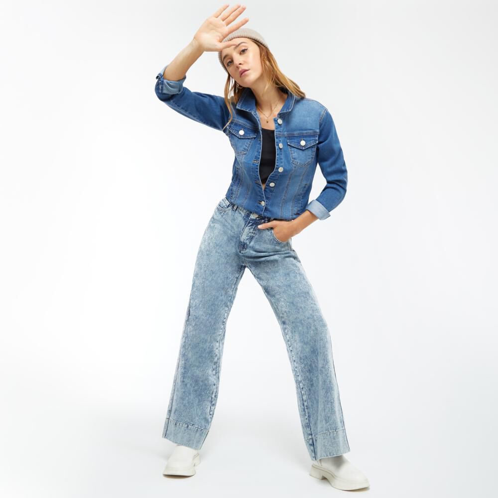 Chaqueta Denim Regular Cuello Camisero Mujer Freedom image number 1.0