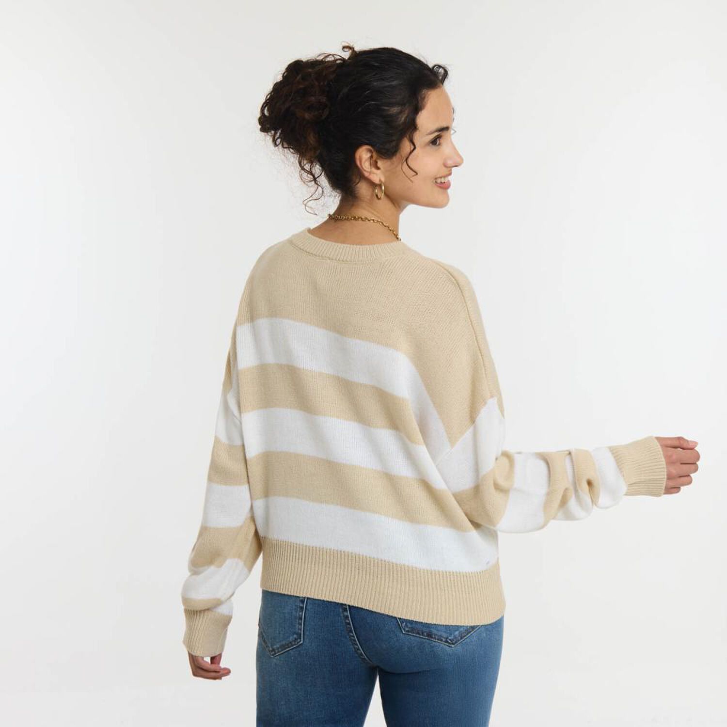 Sweater Rayas Marinero Manga Larga Cuello Reodndo Mujer Freedom image number 3.0