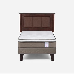 Cama Europea Rosen New Style 6 / 1.5 Plazas / Base Normal + Respaldo