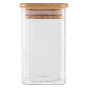 Frasco Hermetico Recipiente 600ml Vidrio Cuadrado 12cm Bamb&uacute;