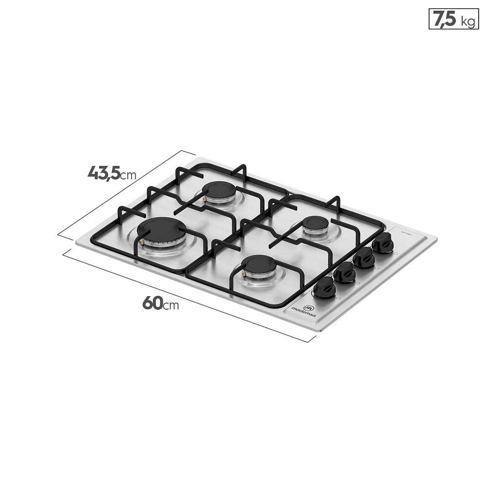 Encimera A Gas 4 Platos Mademsa Mce 435e T Inox image number 2.0