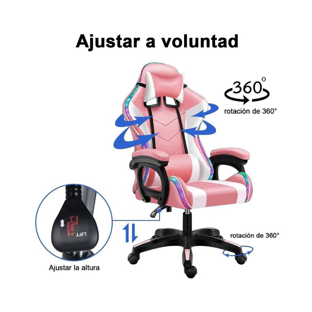 Silla De Escritorio Gamer Ergonómica Luz Led Rgb Y Masajeador image number 5.0
