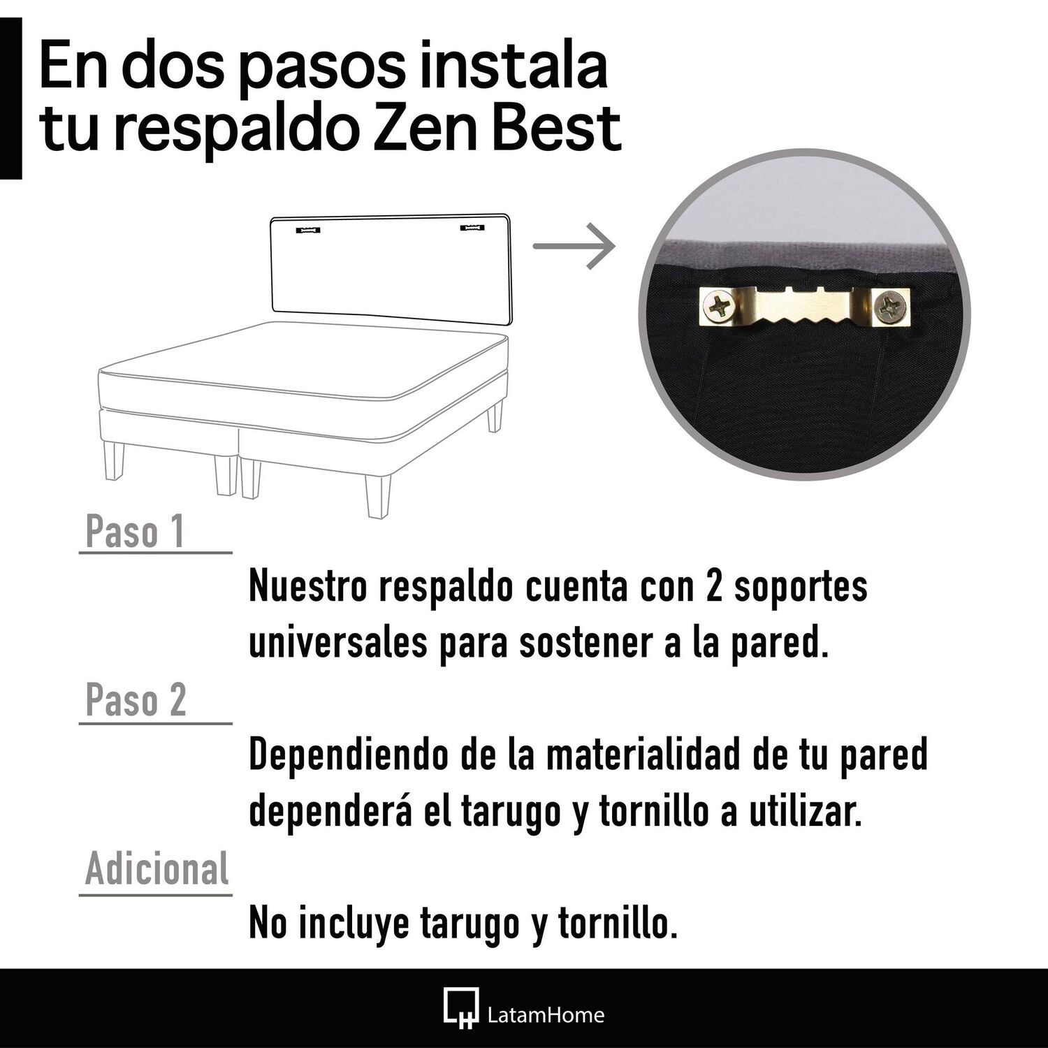 Cama Europea Zen Best Tela Pu Rojo 2 Plazas image number 3.0
