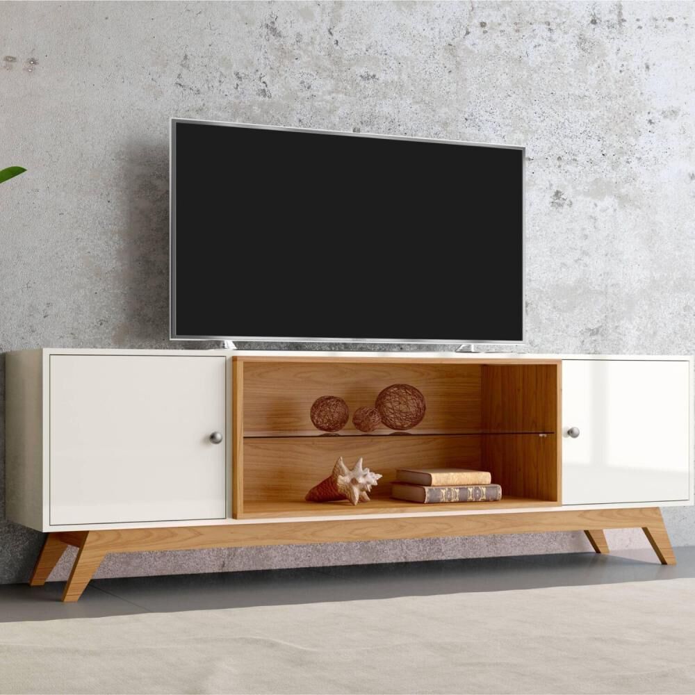 Rack Roca Ulmo 2 Puertas 75" Blanco-canela image number 2.0