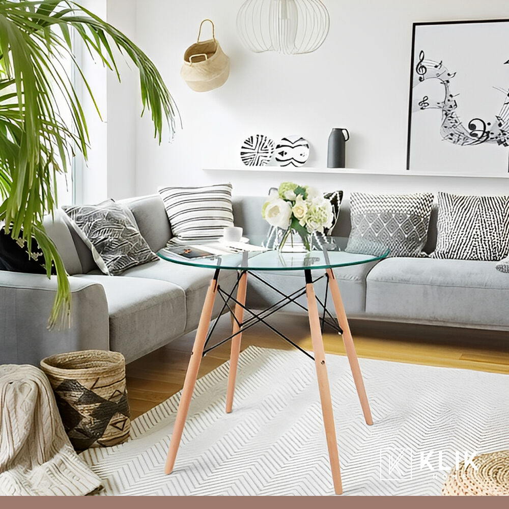 Comedor Mesa Redonda Vidrio 80cm + 4 Sillas Tolix Negras image number 6.0