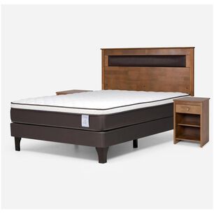 Cama Europea Rosen New Style 4 Plus / 2 Plazas / Base Normal + Set De Maderas Ferrara