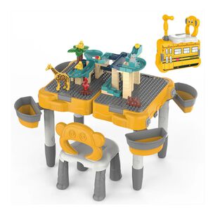 Juguete Mesa De Bloques Con Silla 168 Piezas Accesorios