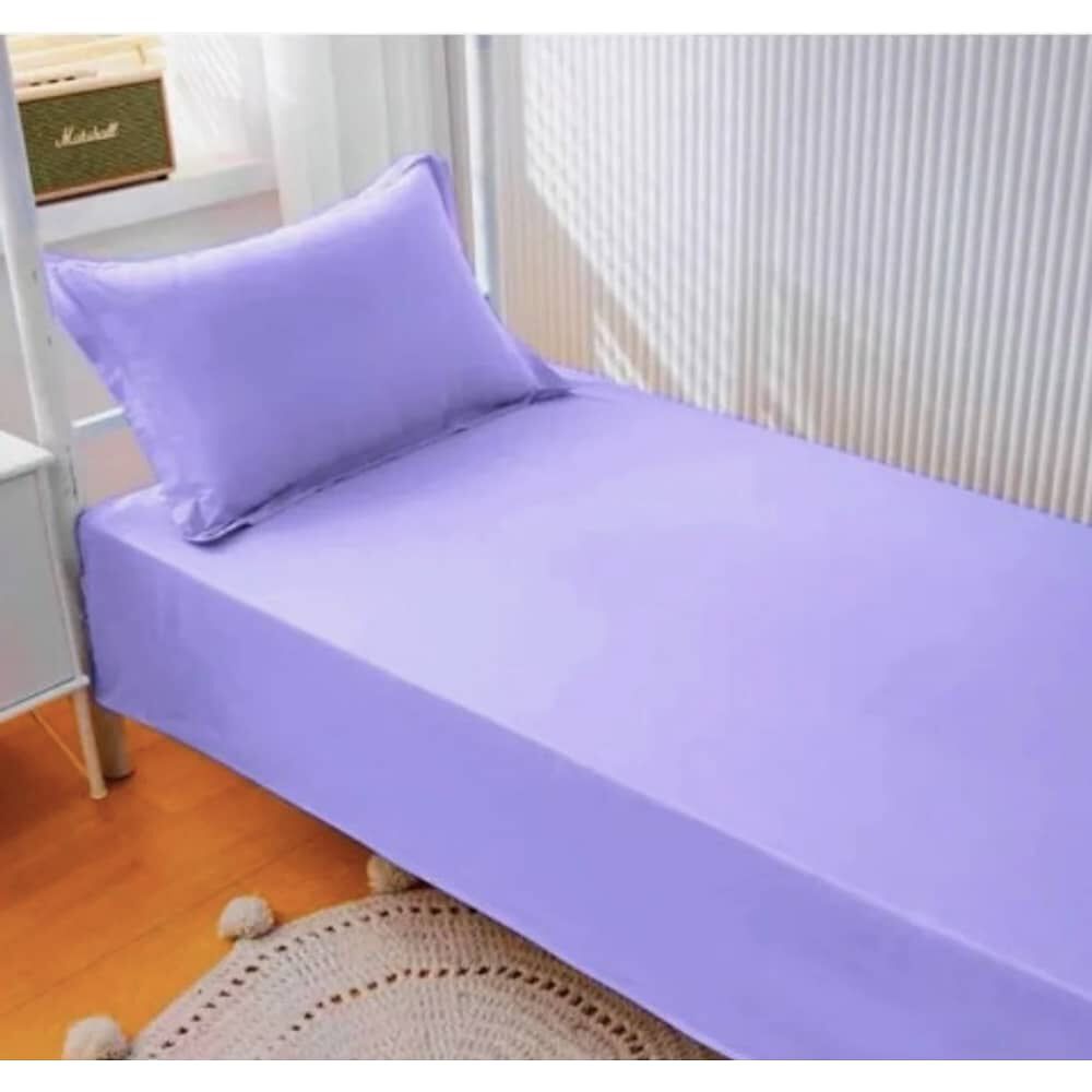 Juego De S&aacute;banas 144 Hilos 1 Plaza - Lila image number 0.0