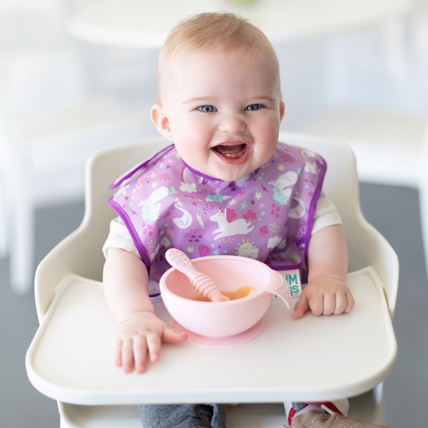 Mi 1er Plato+cuchara (silicona)/ Firstfeedingset Rosa image number 1.0