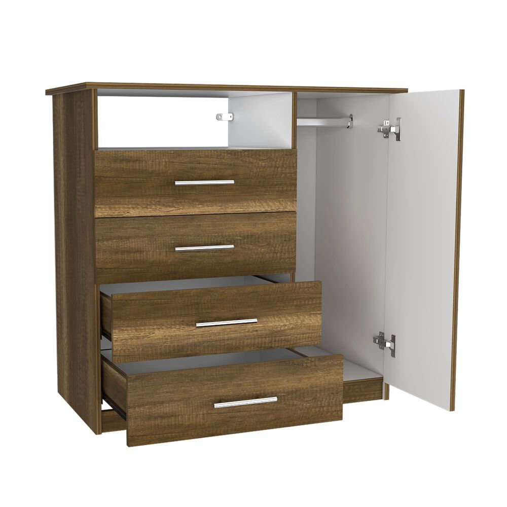 Comoda Tv 40" 4 Cajones 1 Puerta Fm-018o - Café Oscuro image number 2.0