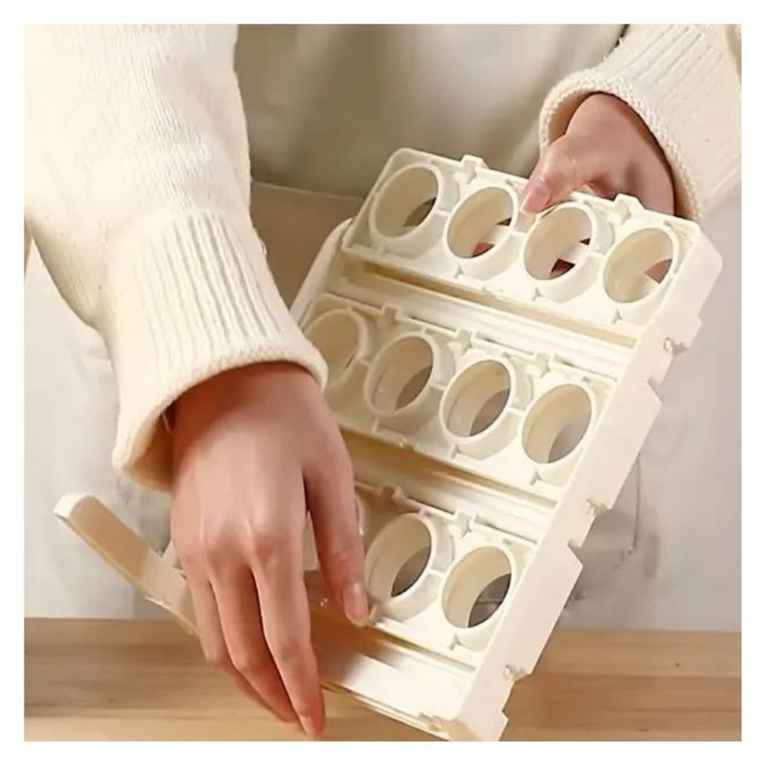 Organizador Porta Huevos Plegable 3 Niveles Soporte Cocina image number 4.0