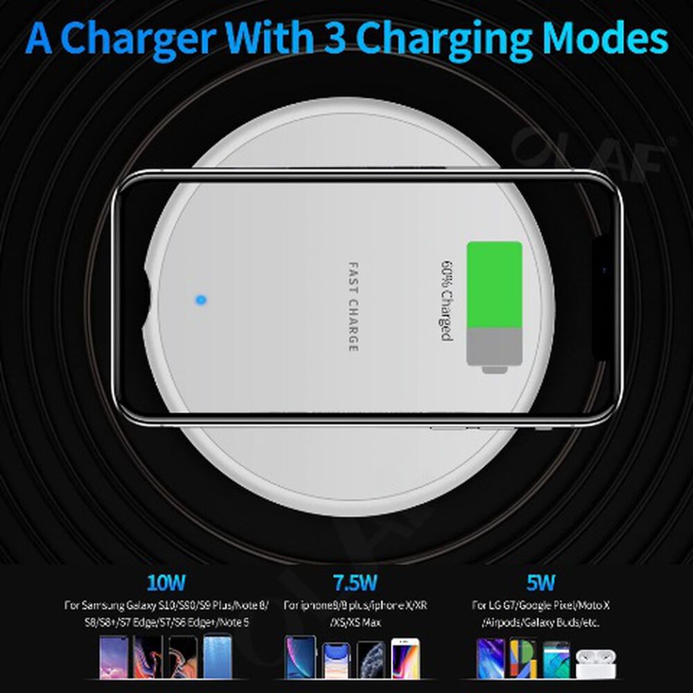 Cargador De Celular Inalambrico Carga Rapida 3a 30w Smartphone Compatible Para Iphone Y Android image number 3.0