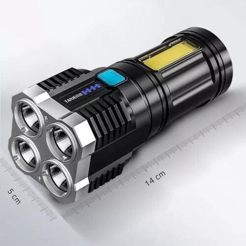 Linterna Led Usb Recargable Alto Alcance 330 Mts 4 Focos image number 3.0