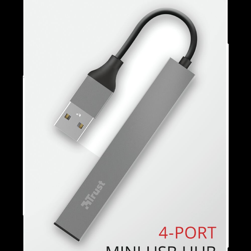 Hub Usb Trust Halyx 4 Puertos Usb 2.0 Flat Aluminium High Speed image number 5.0