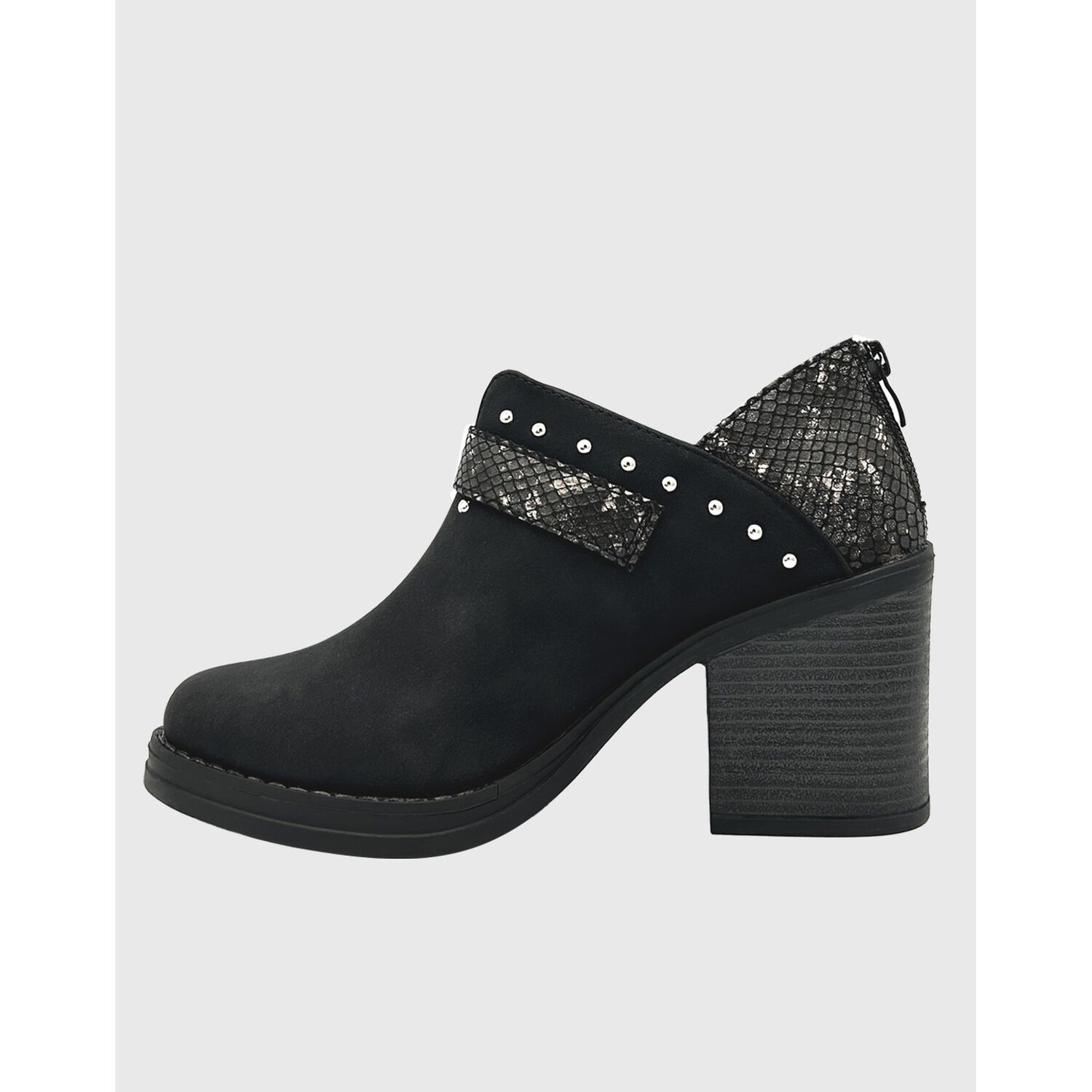 Botin Para Mujer Con Taco Y Hebilla Campera Negro Danicolle image number 1.0