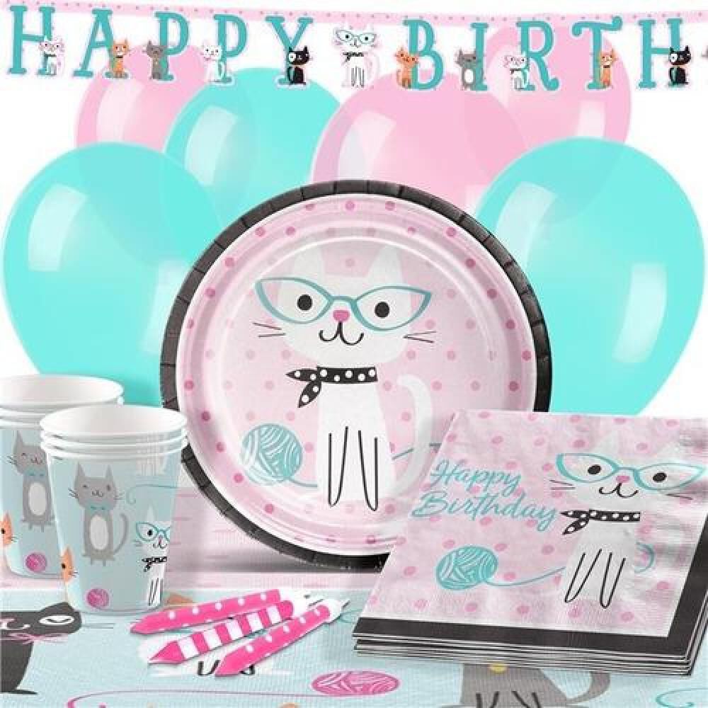 Set Cumpleaños Gato Kitty Cat Diva Purrfect Cotillón 6 Uni image number 2.0