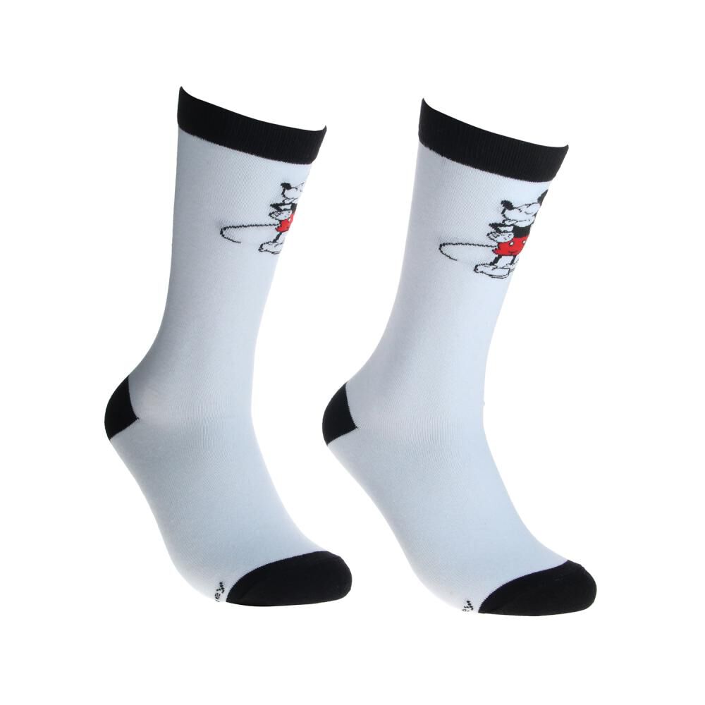 Pack Calcetines Mujer Largo White Mickey / 2 Pares image number 2.0