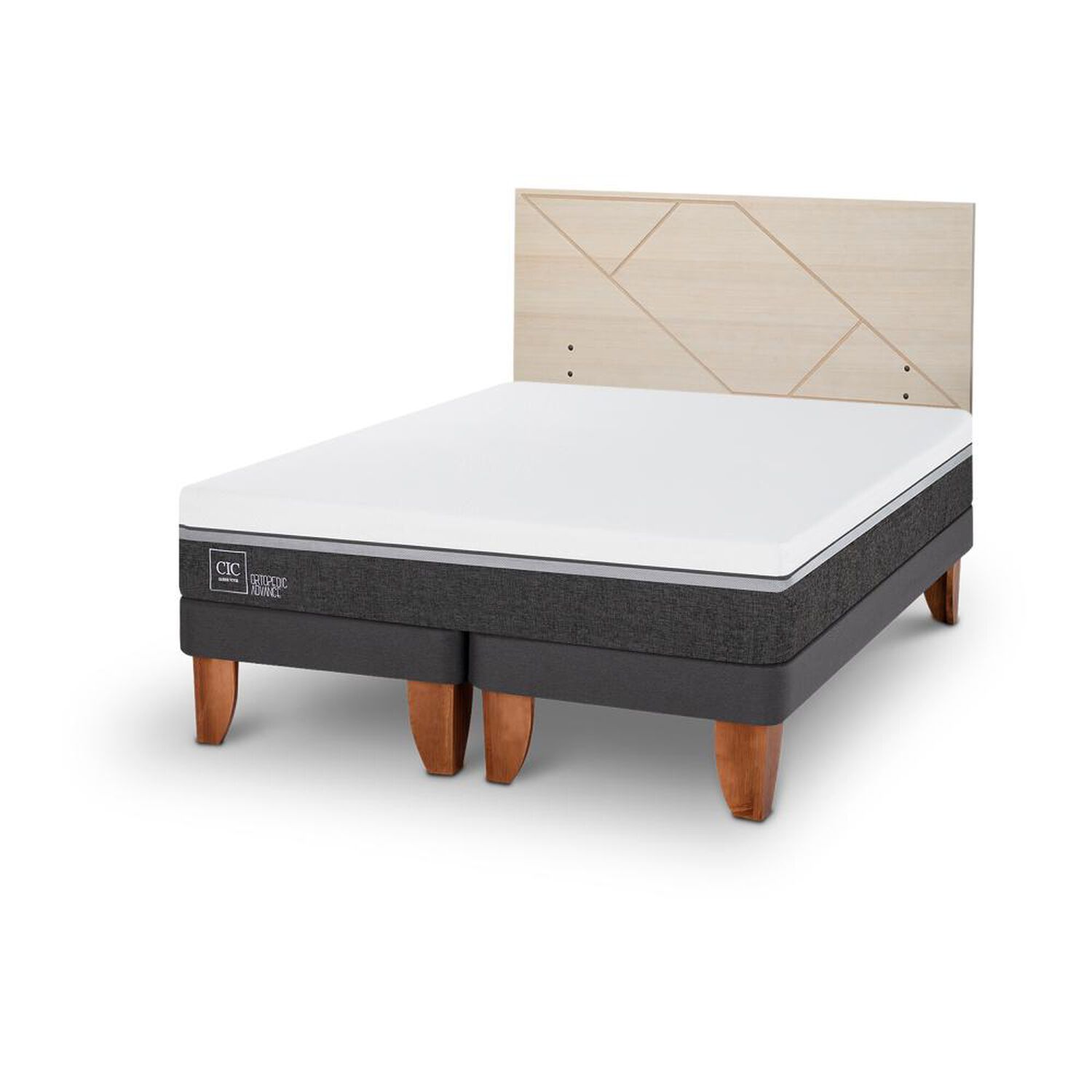 Cama Europea Cic Ortopedic Advance / 2 Plazas / Base Dividida + Respaldo image number 4.0