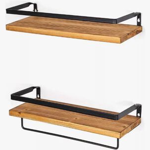 Repisas Flotantes Kit X2 Madera Oscura