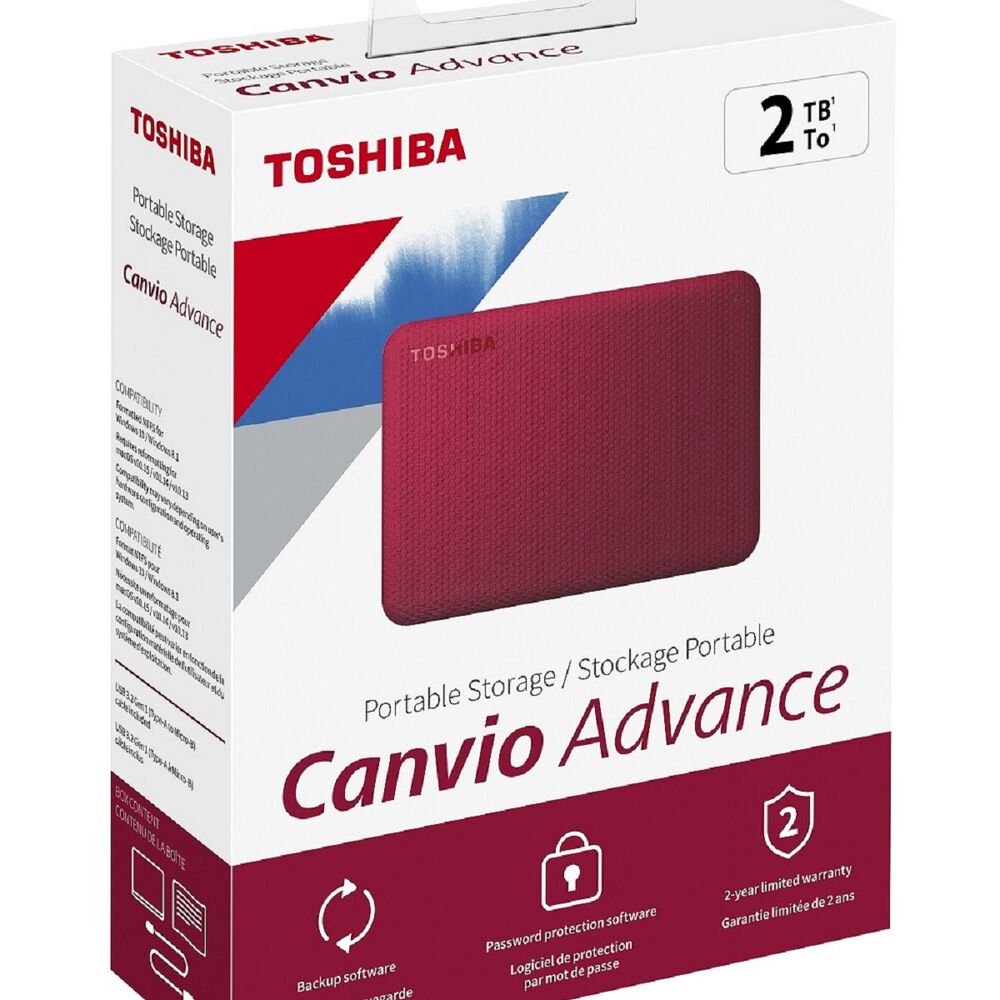 Disco Duro Externo Toshiba 2tb Canvio Advance Rojo image number 4.0