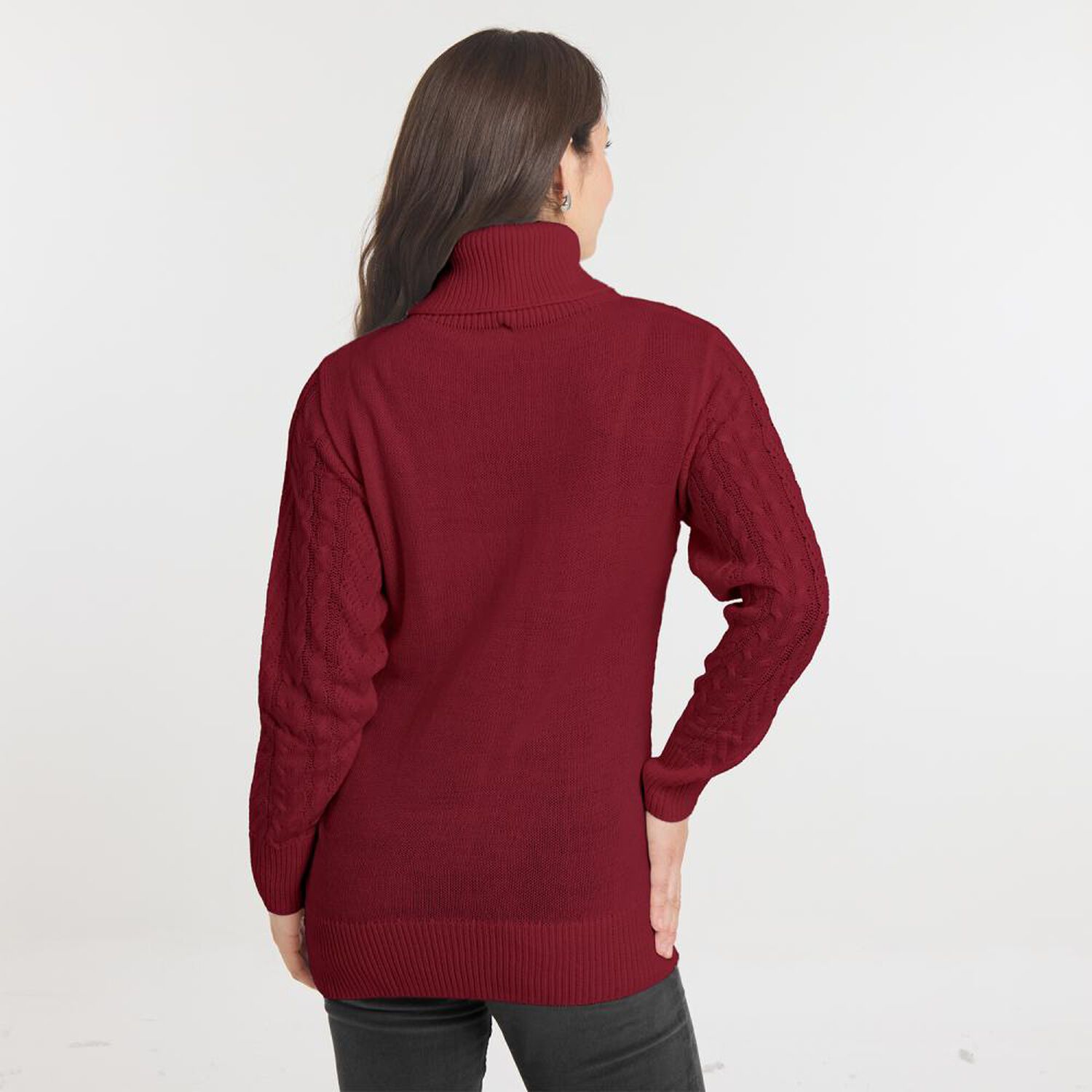Sweater Trenzado Manga Larga Cuello Alto Mujer Geeps image number 1.0