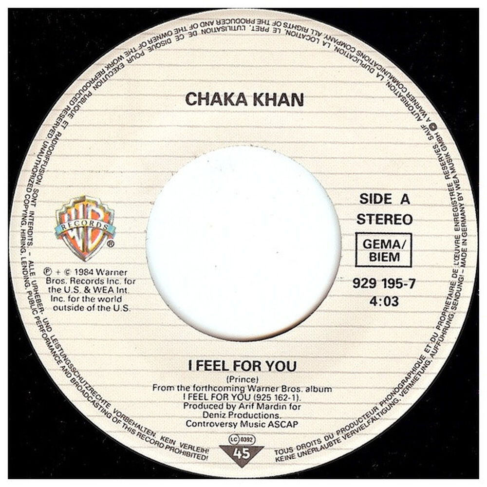 Chaka Khan - I Feel For You | 7" Single Usado image number 2.0