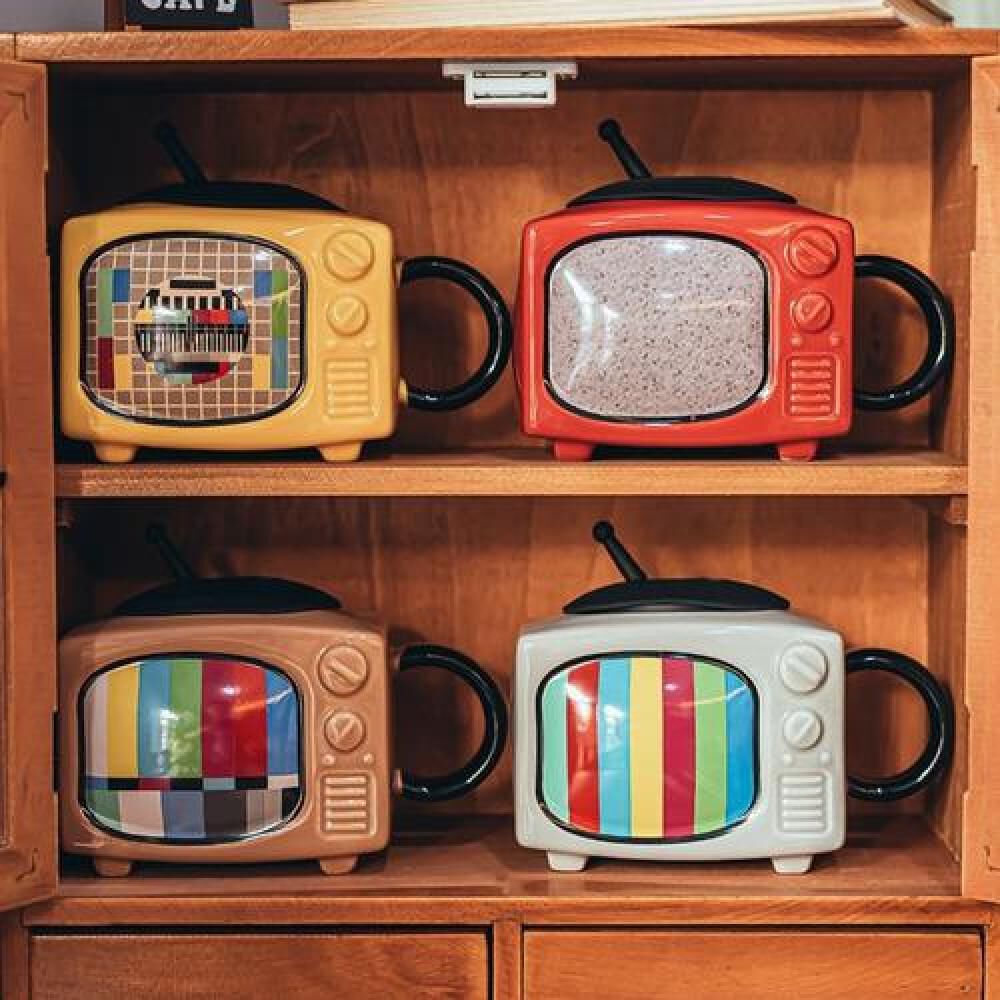 Tazón 3d Cerámica Tv Vintage Televisor Retro image number 3.0
