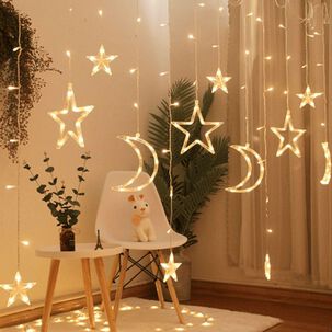 Luces Led De Cortina Guirnalda Navidad Extendible