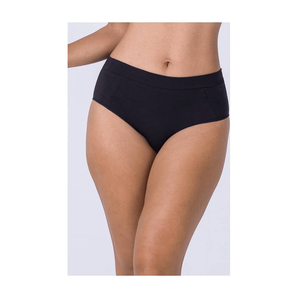 Calz&oacute;n Algod&oacute;n Sin Costura Lateral Ancho Negro 2rios image number 0.0