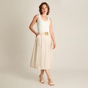 Falda Con Bolsillos Y Hebilla Tiro Medio Midi Mujer Lorenzo Di Pontti