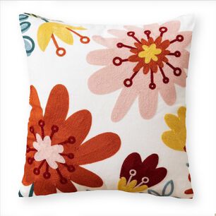 Funda Cojin Bordada 45x45 Cm Floral Rianbow