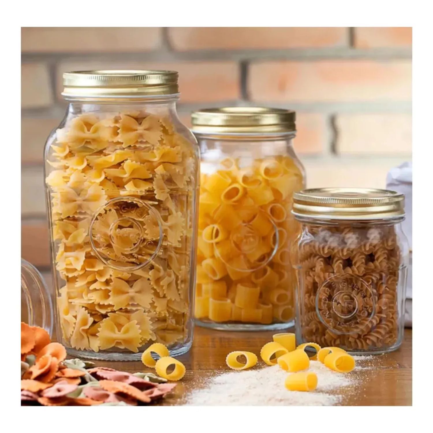 Set 2 Frascos Americano Vintage 500ml + 1500ml Tapa Dorada image number 2.0
