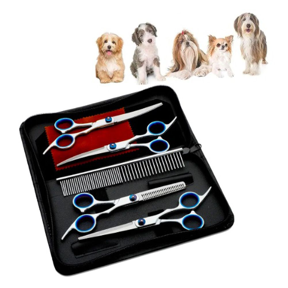 Set De Tijeras Peluquería Canina Perros Corta Pelo 4 Tijeras image number 4.0