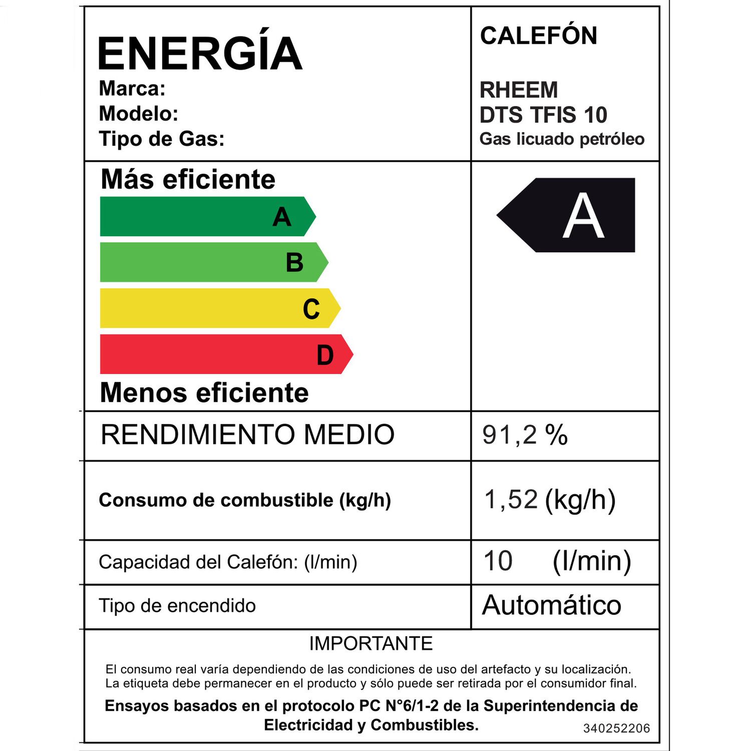 Calefont 10 Litros Gas Licuado Tiro Forzado Rheem image number 7.0
