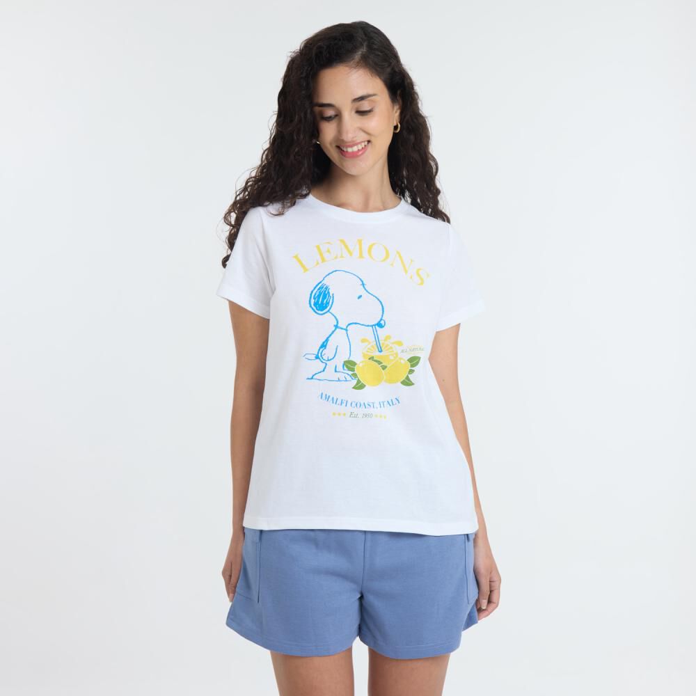 Polera Snoopy Manga Corta Cuello Redondo Mujer Freedom image number 0.0