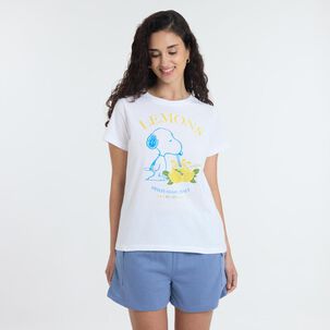 Polera Snoopy Manga Corta Cuello Redondo Mujer Freedom