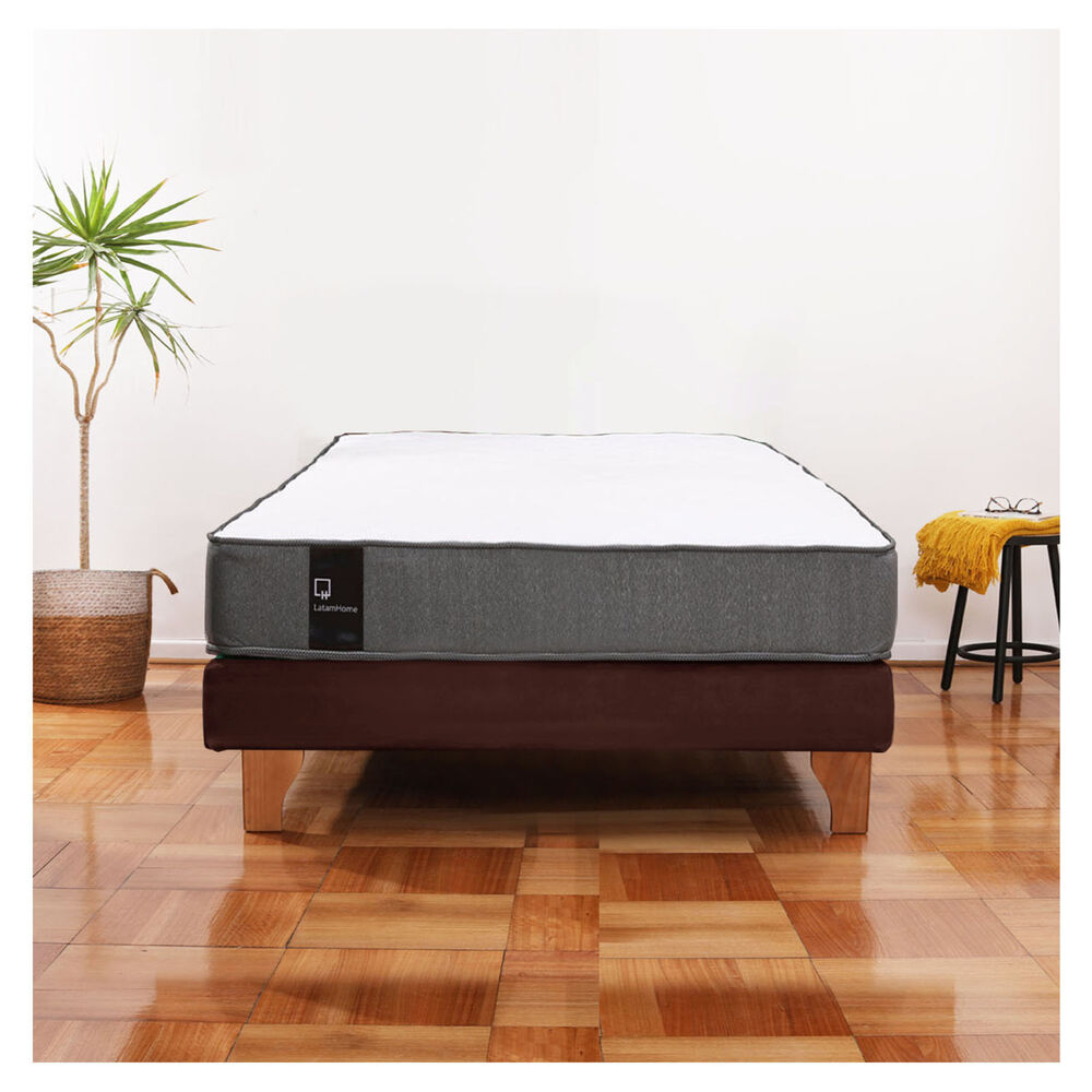 Cama Europea Zen Best 1.5 Plaza Tela Velvet Chocolate image number 0.0