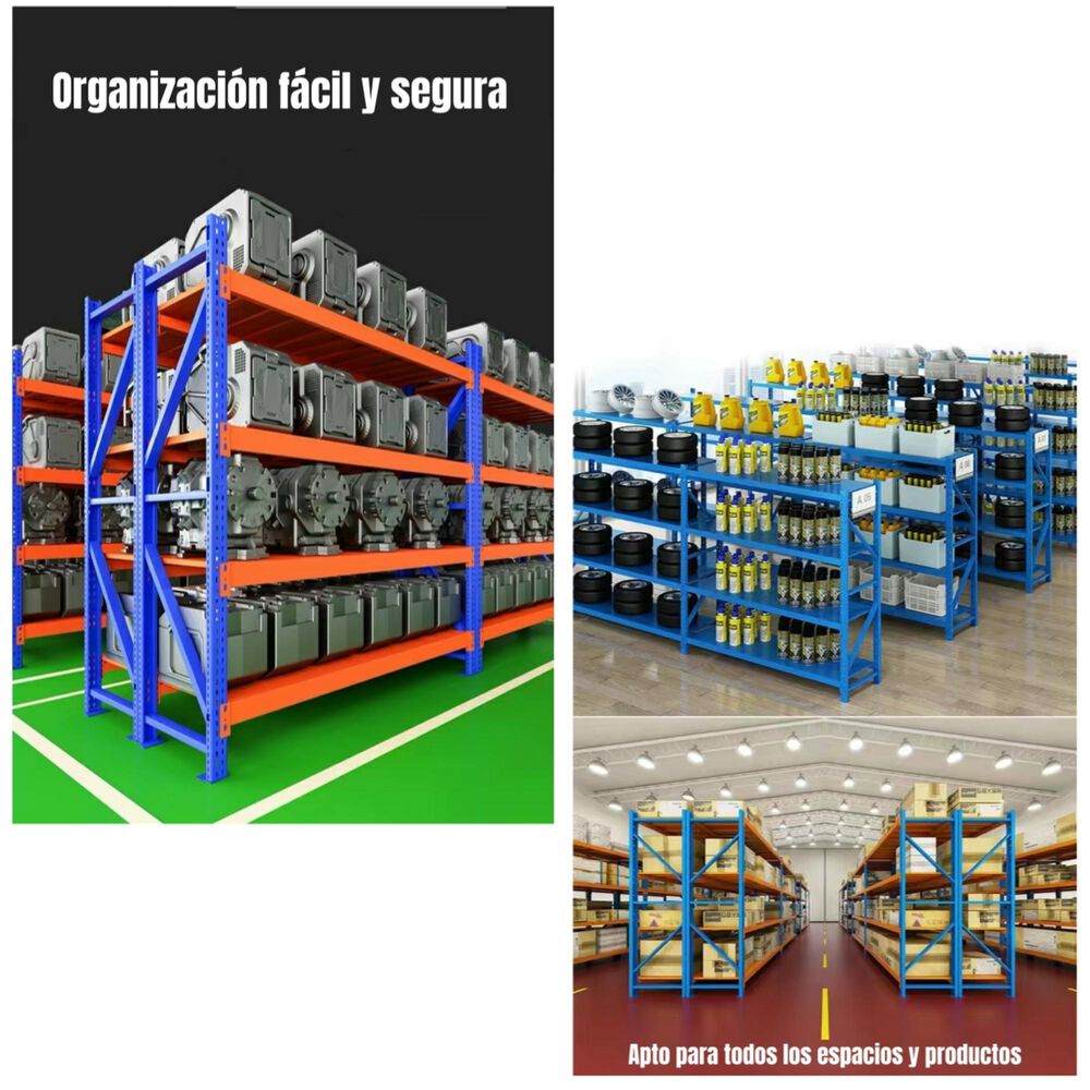 Estantes Metalicos 200*60*200cm Azul Naranjo 800 Kilos image number 4.0
