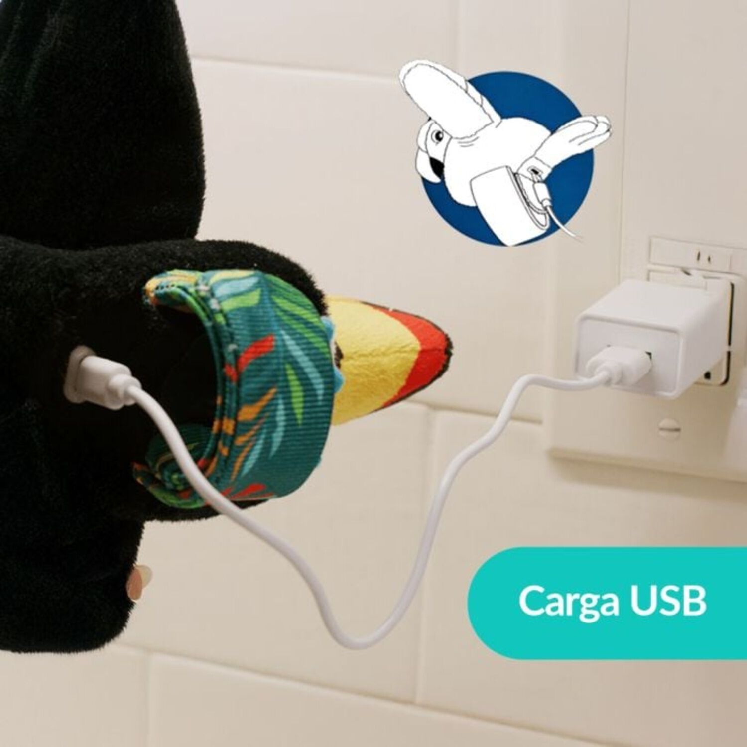 Peluche Repite Canta Aletea Happy Yappers Loro Azul image number 3.0