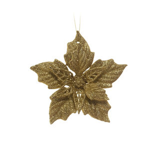 Adorno De Navidad Casaideal Flor Dorado