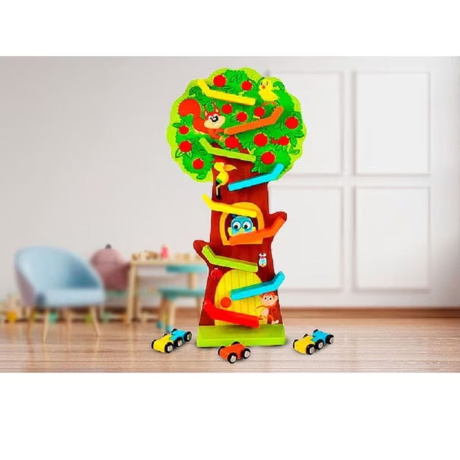 Pista Arbol De Autos Juguete Did&aacute;ctico De Madera Para Ni&ntilde;os image number 3.0