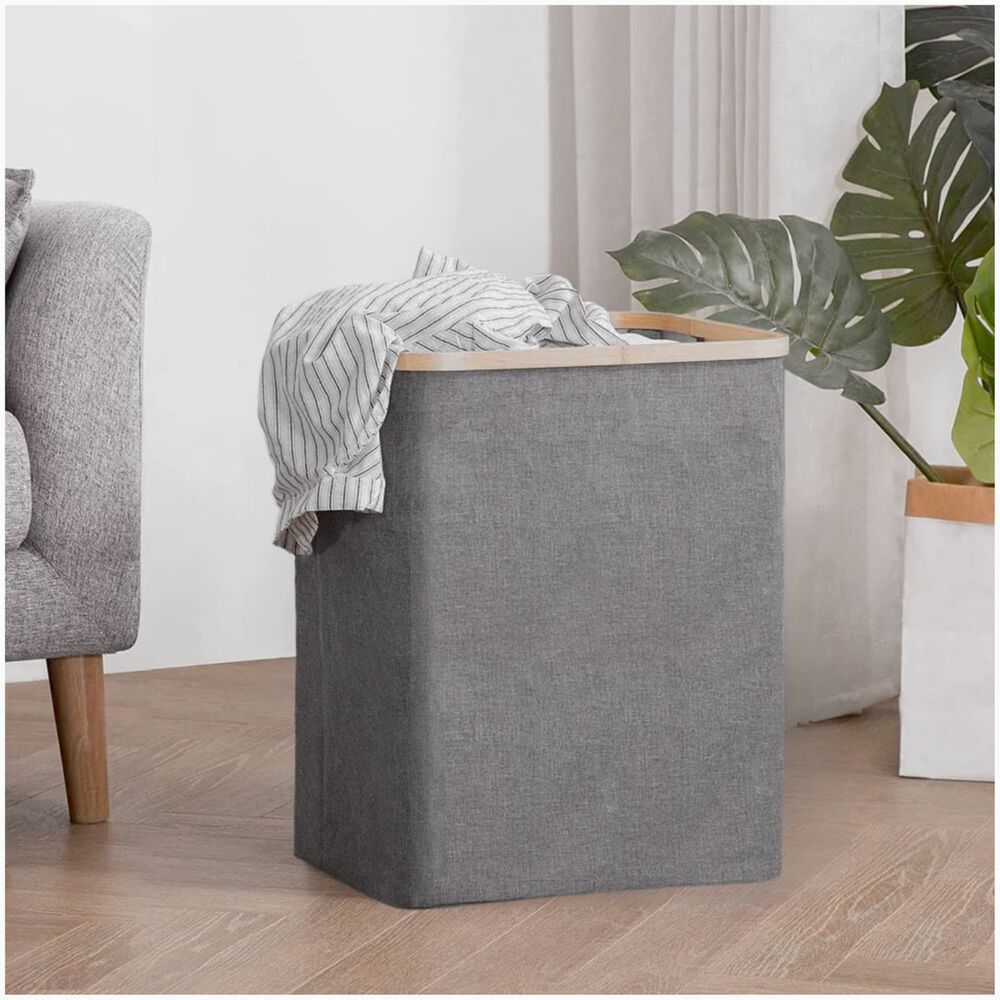 Cesta Canasta Para Ropa Sucia Elegante Lavandería Gris image number 1.0