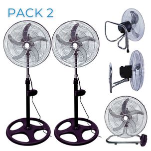 Pack X2 Ventilador 3 En 1 Alta Potencia 18" Hogar Y Oficina